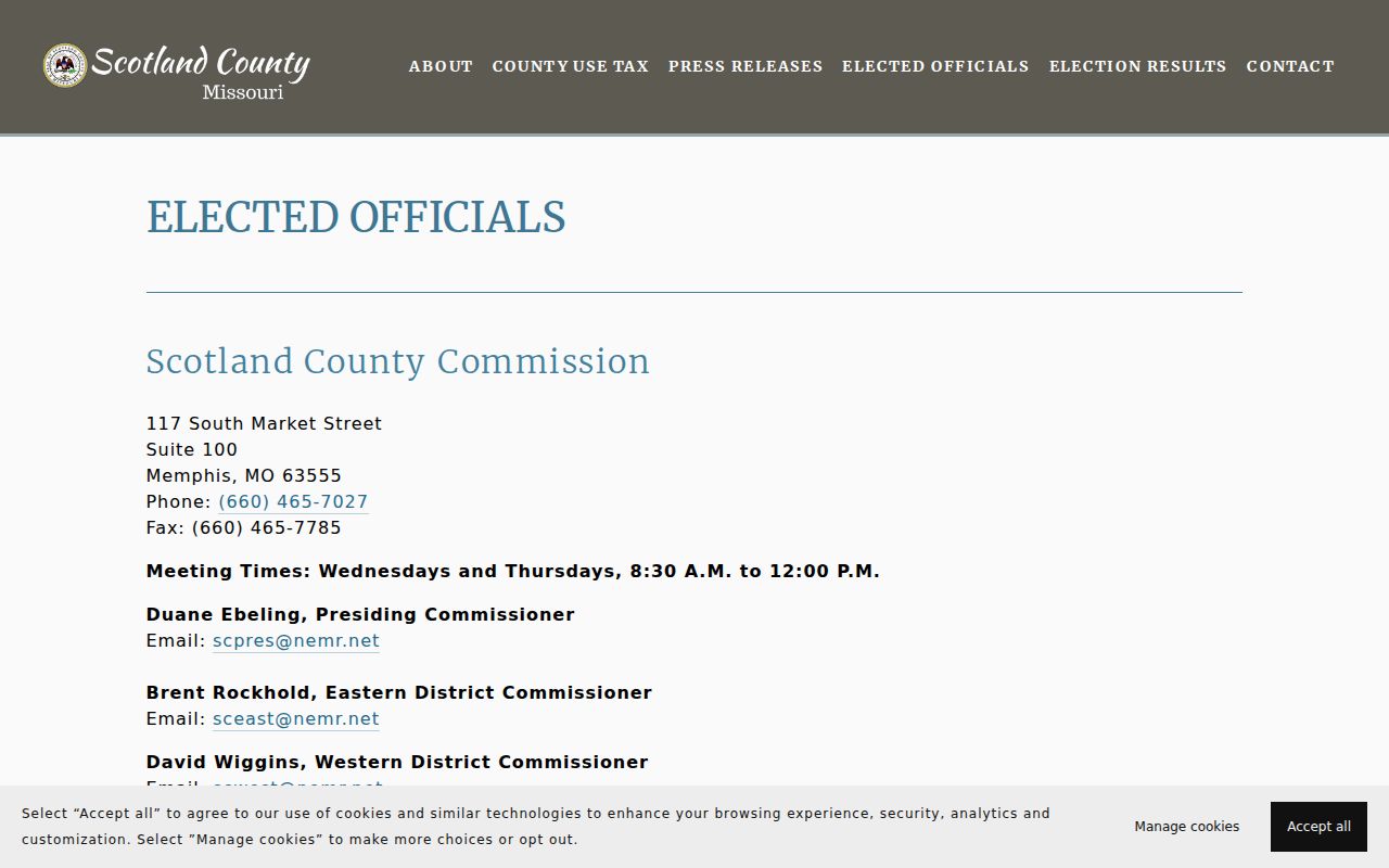 Scotland County warrant records public office directory